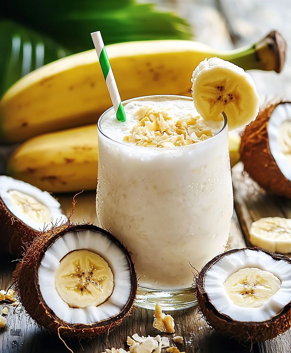 Anti Stress Getränk Kokosnuss Banane