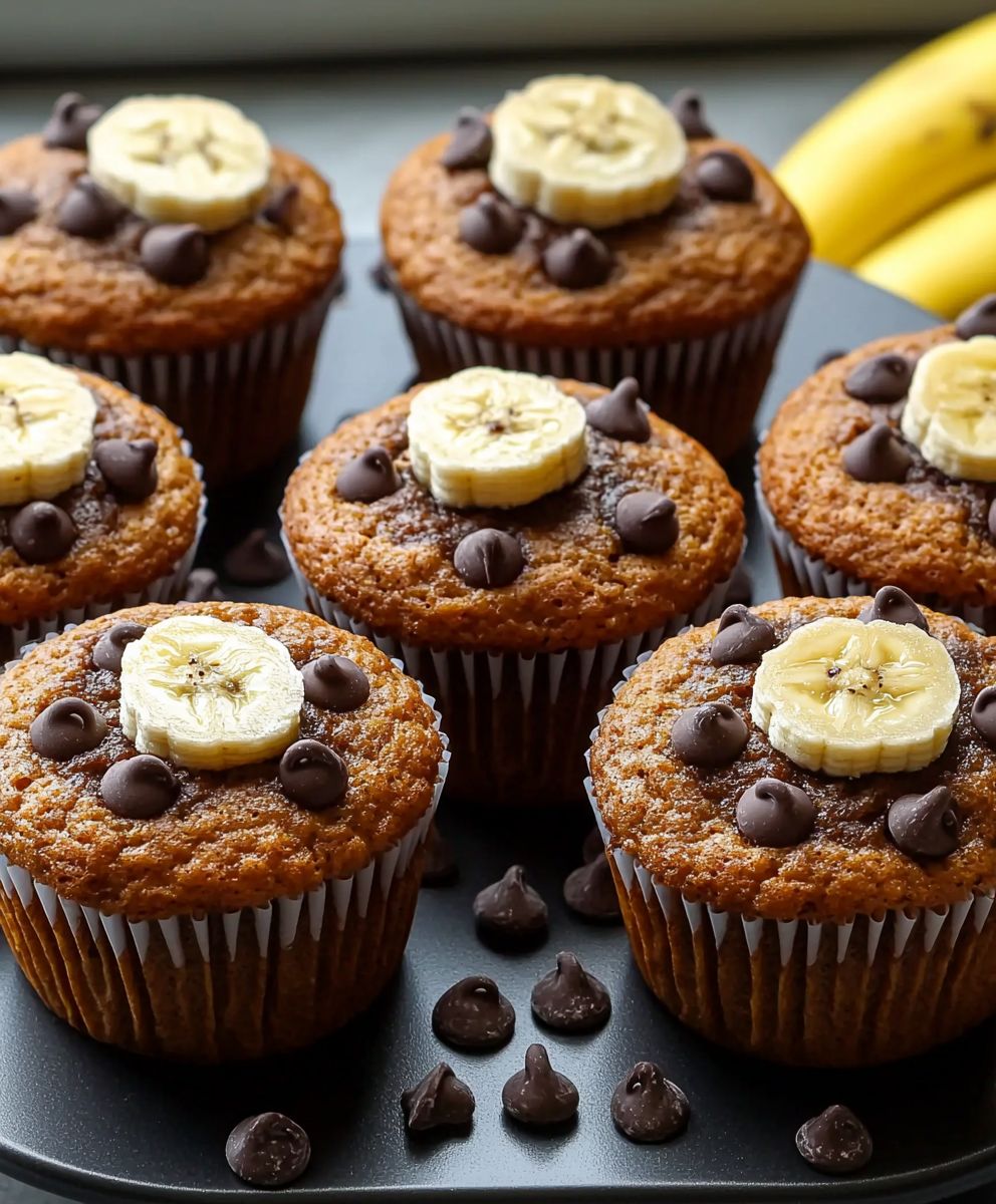Bananenmuffins Schokoladenstückchen backen