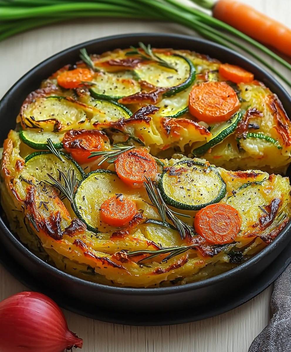 Vegetarischer Kartoffelauflauf Zucchini Karotten