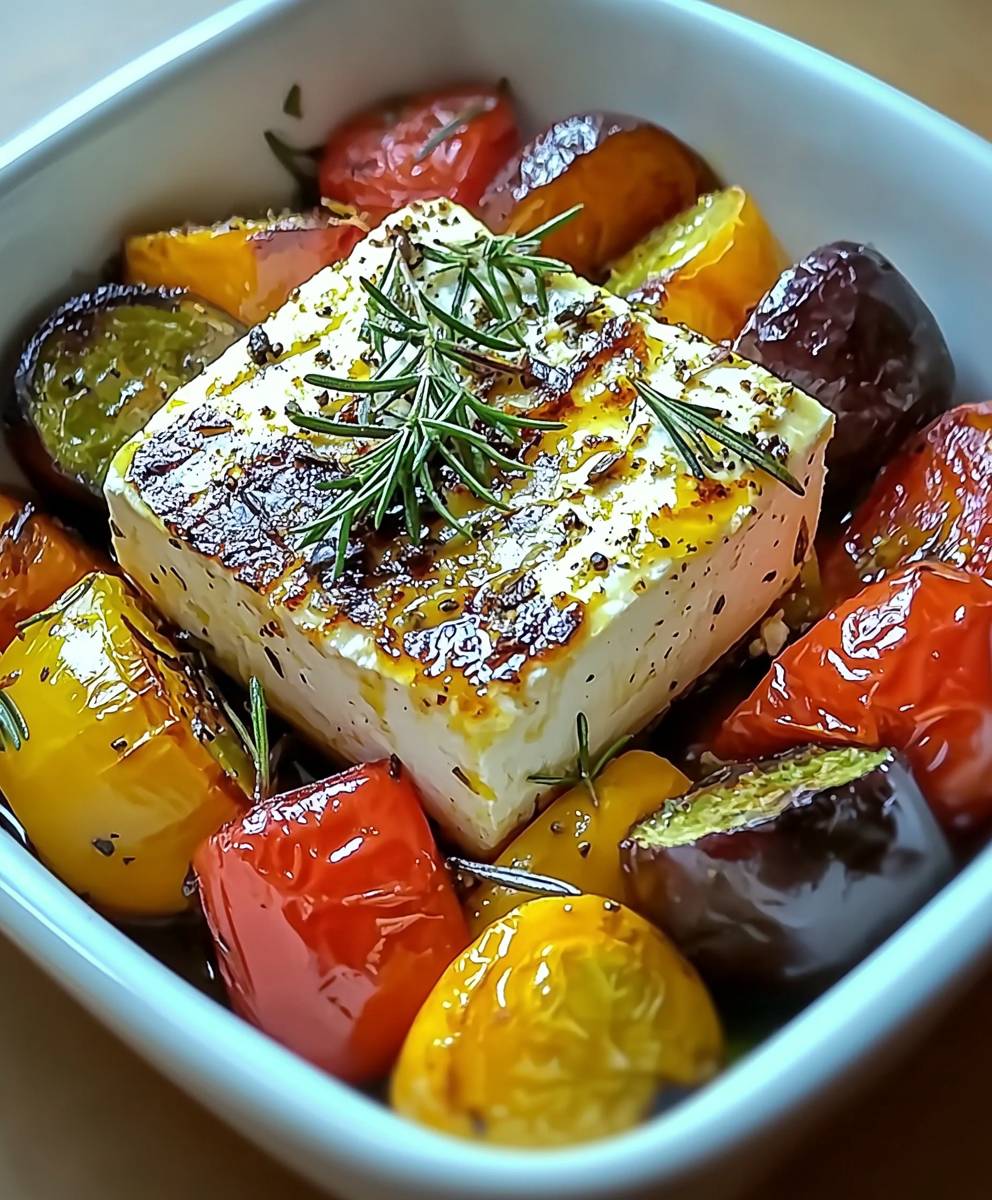 Gebackener Feta mediterranes Gemüse