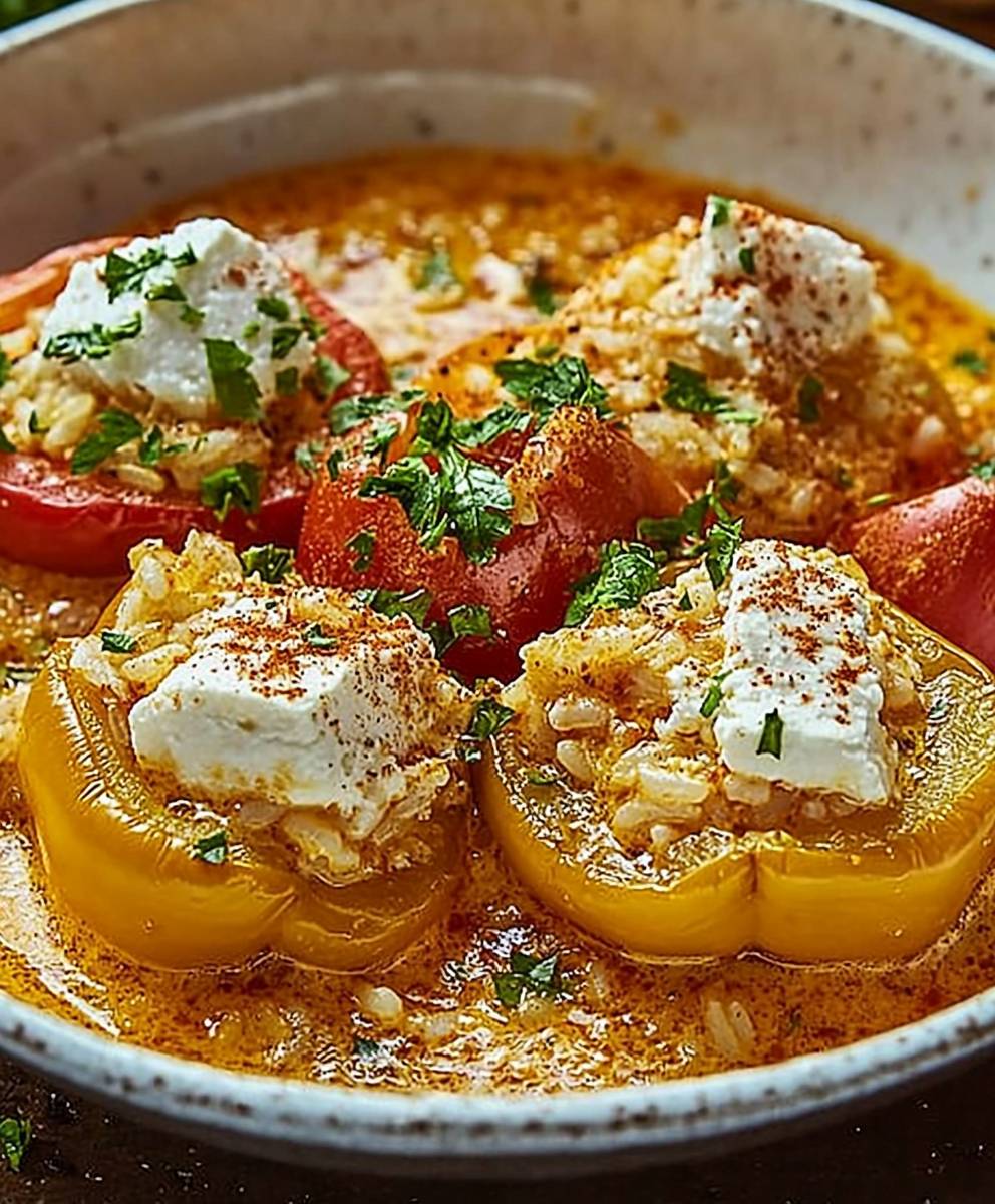 Gefüllte Paprika Reis Feta