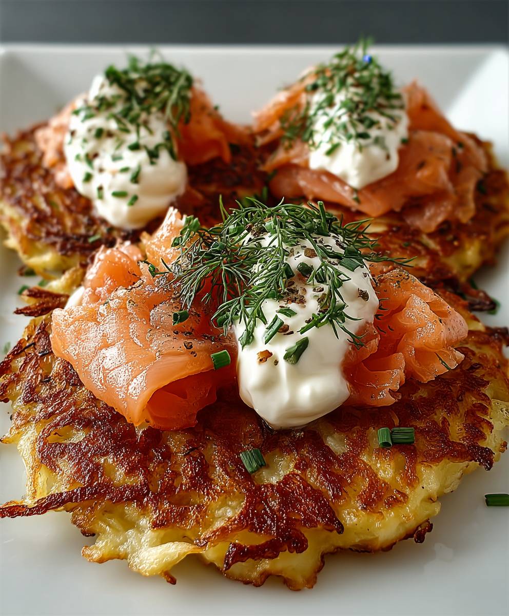 Kartoffelpuffer mit Lachs