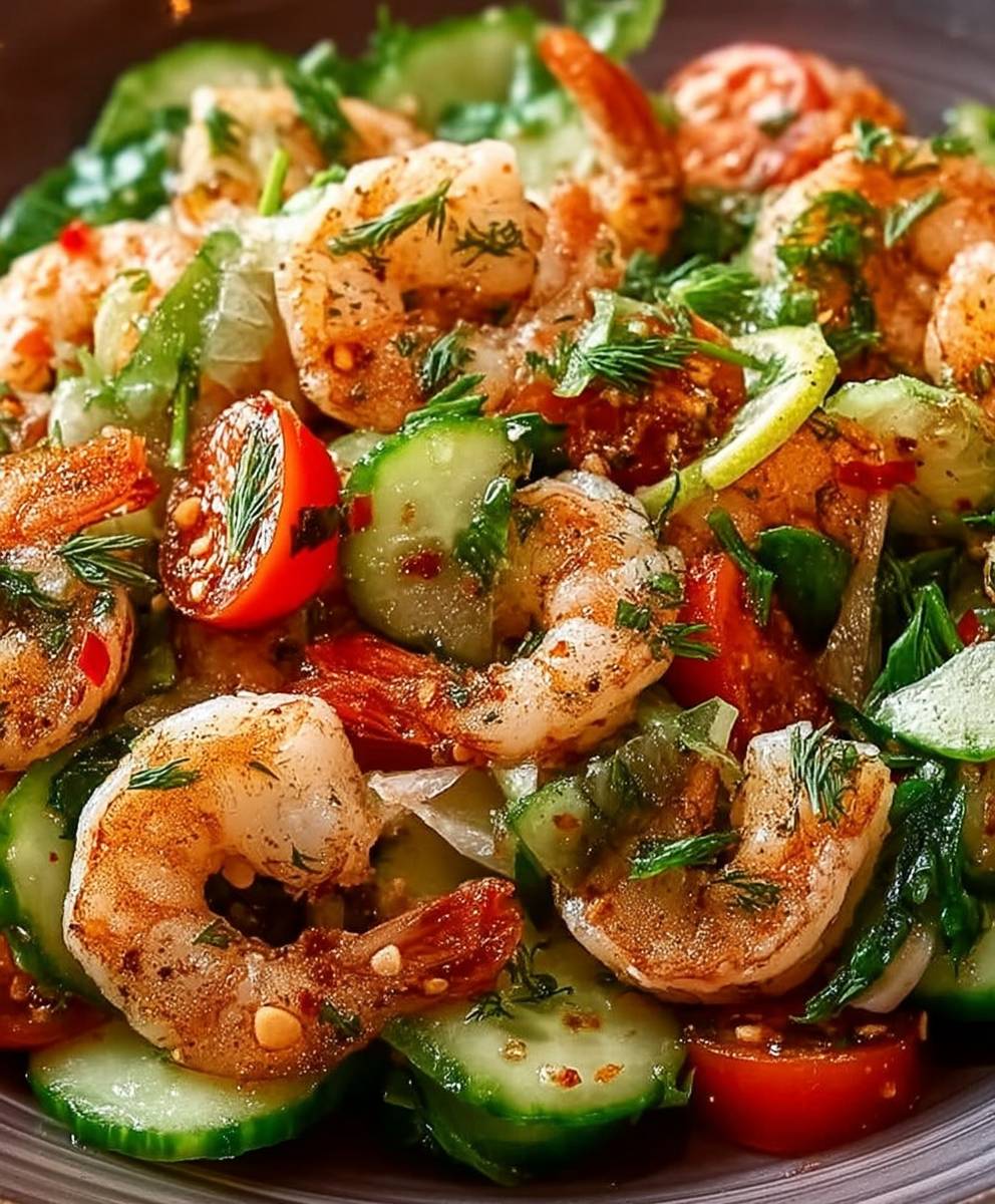 Thailändischer Garnelensalat scharf