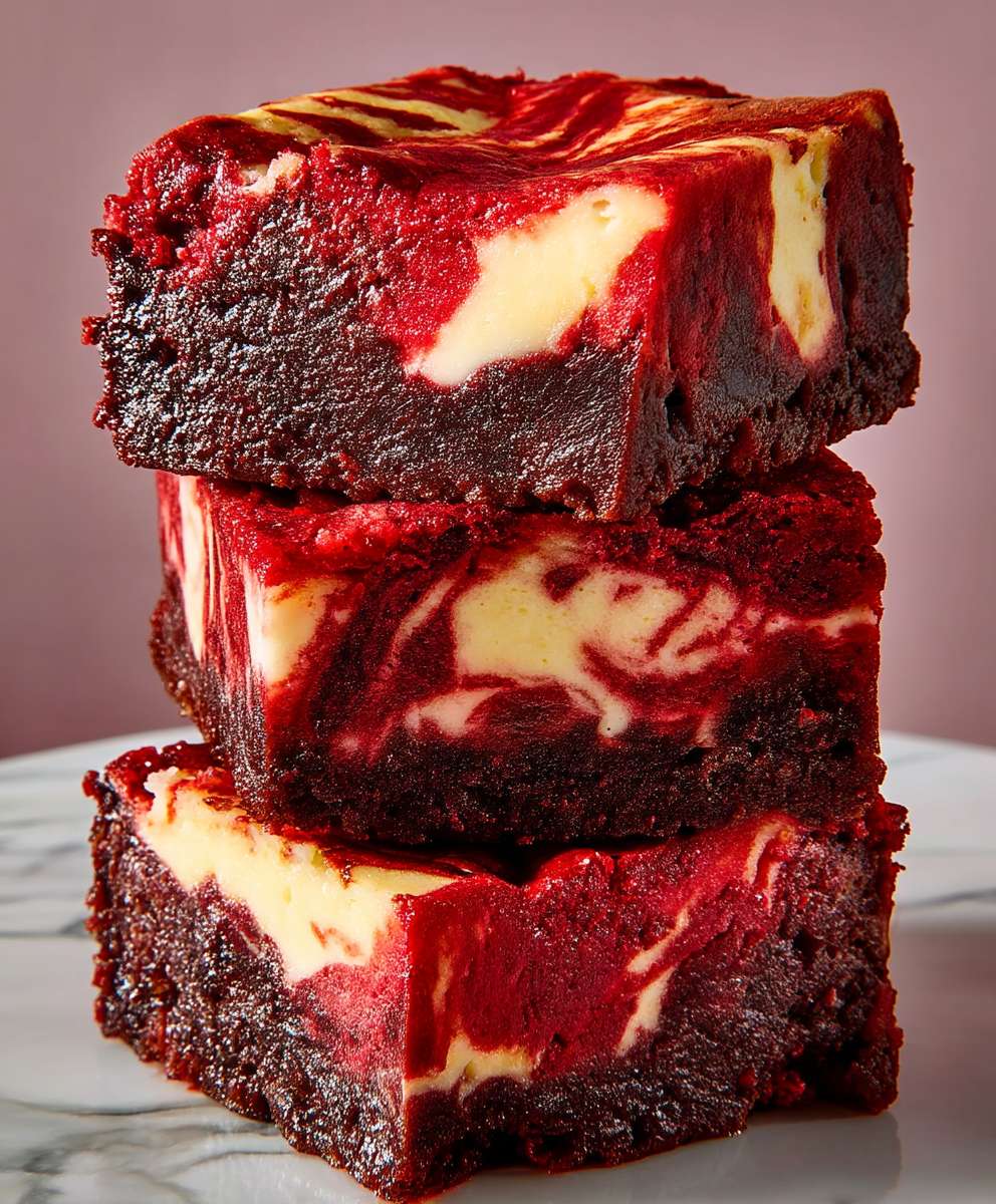 Roter Samt Käsekuchen Brownies