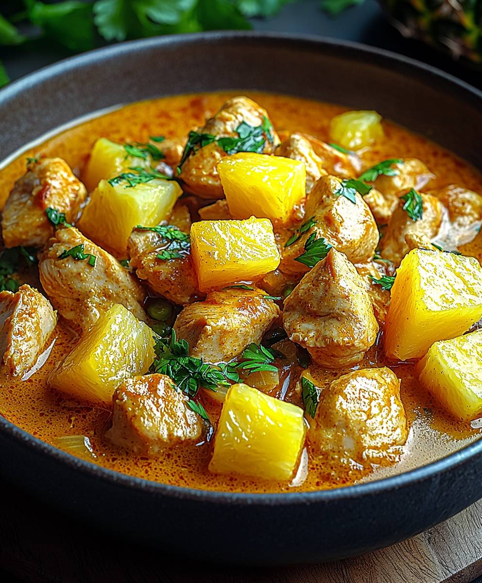 Hähnchen Ananas Curry