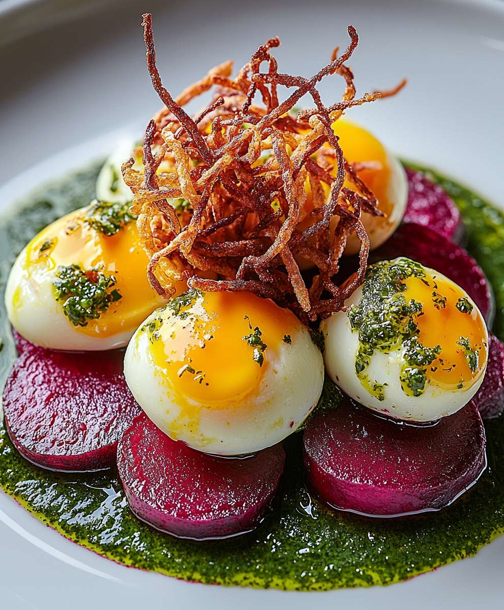Rote Bete Eier Kartoffelknusper