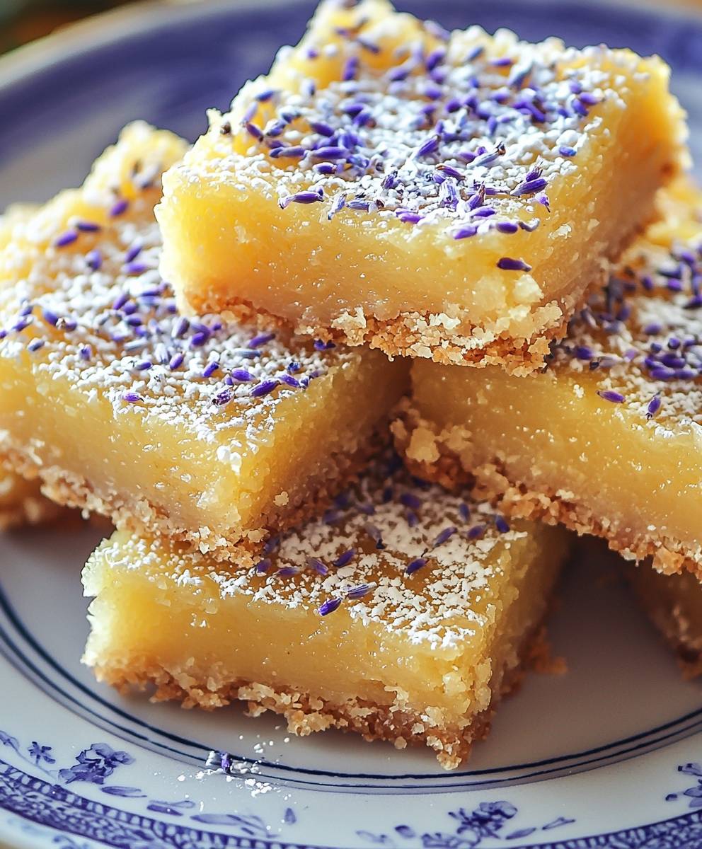 Lavendel Zitronen Riegel backen