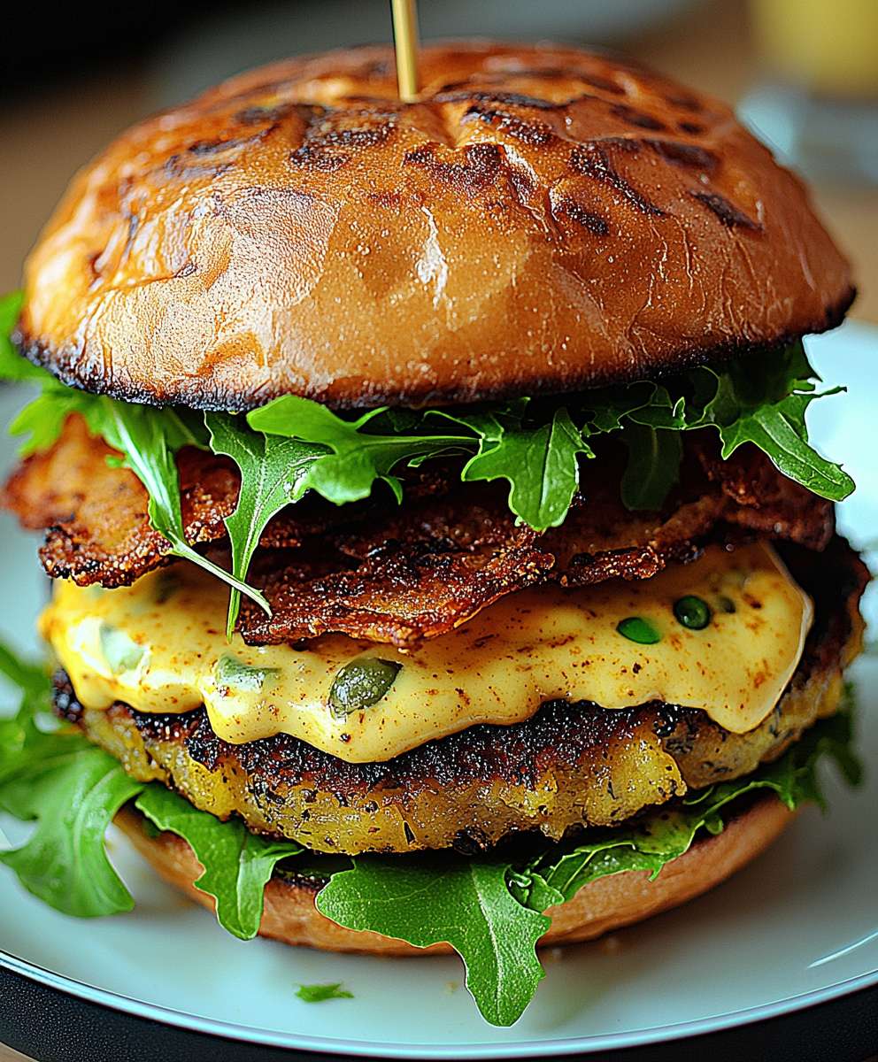 Rösti Burger mit Curry Mayo
