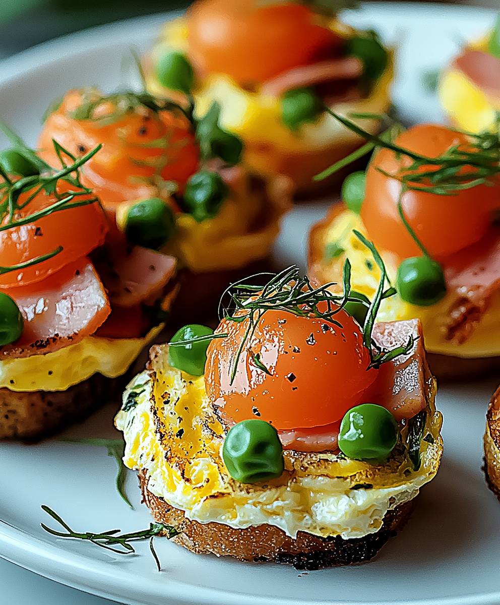 Omelette Schinken Frühstück Bites