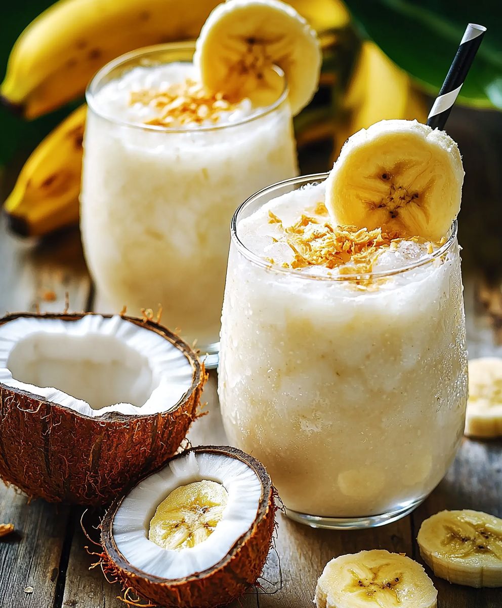 Anti Stress Getränk Kokosnuss Banane