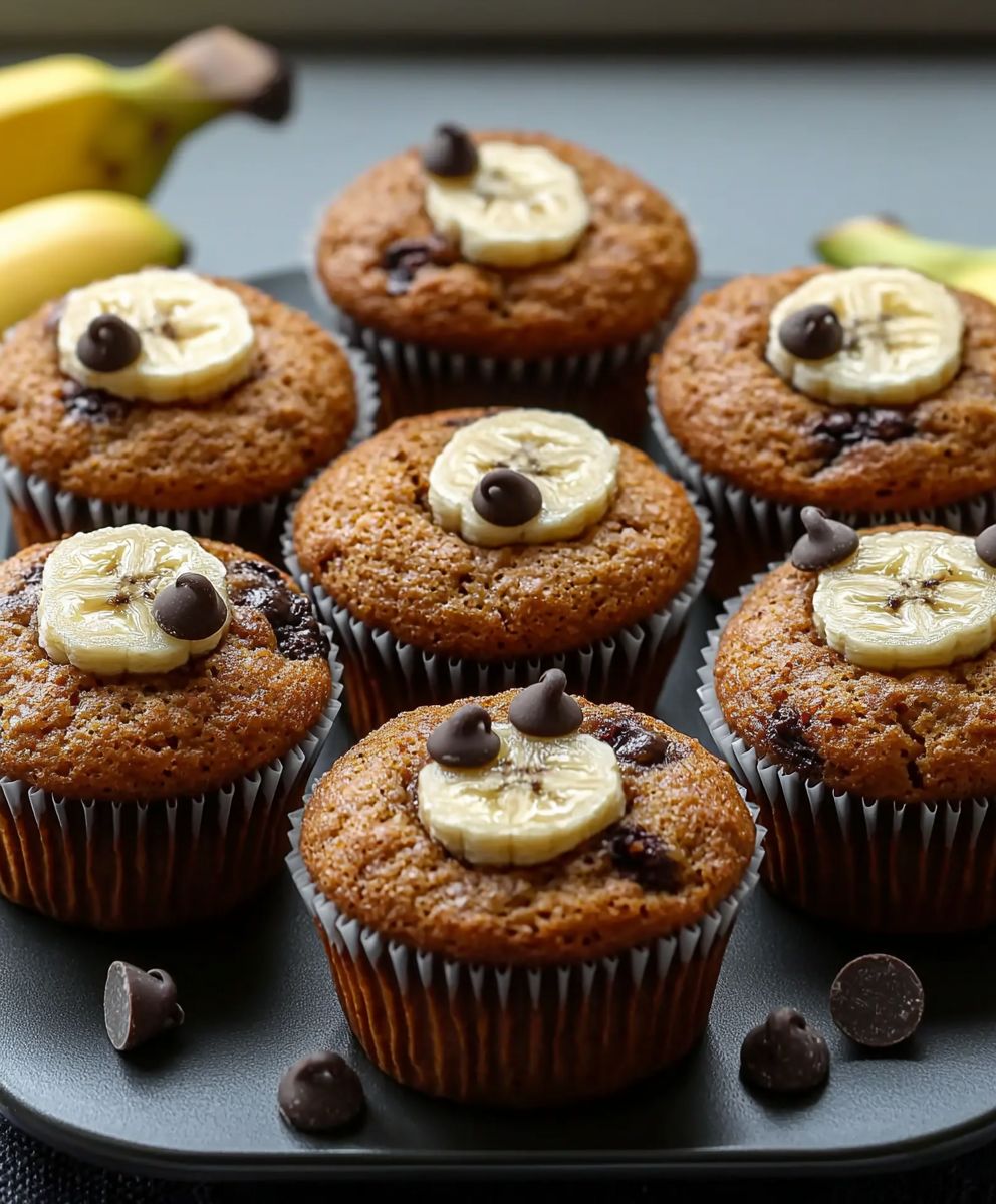 Bananenmuffins Schokoladenstückchen backen