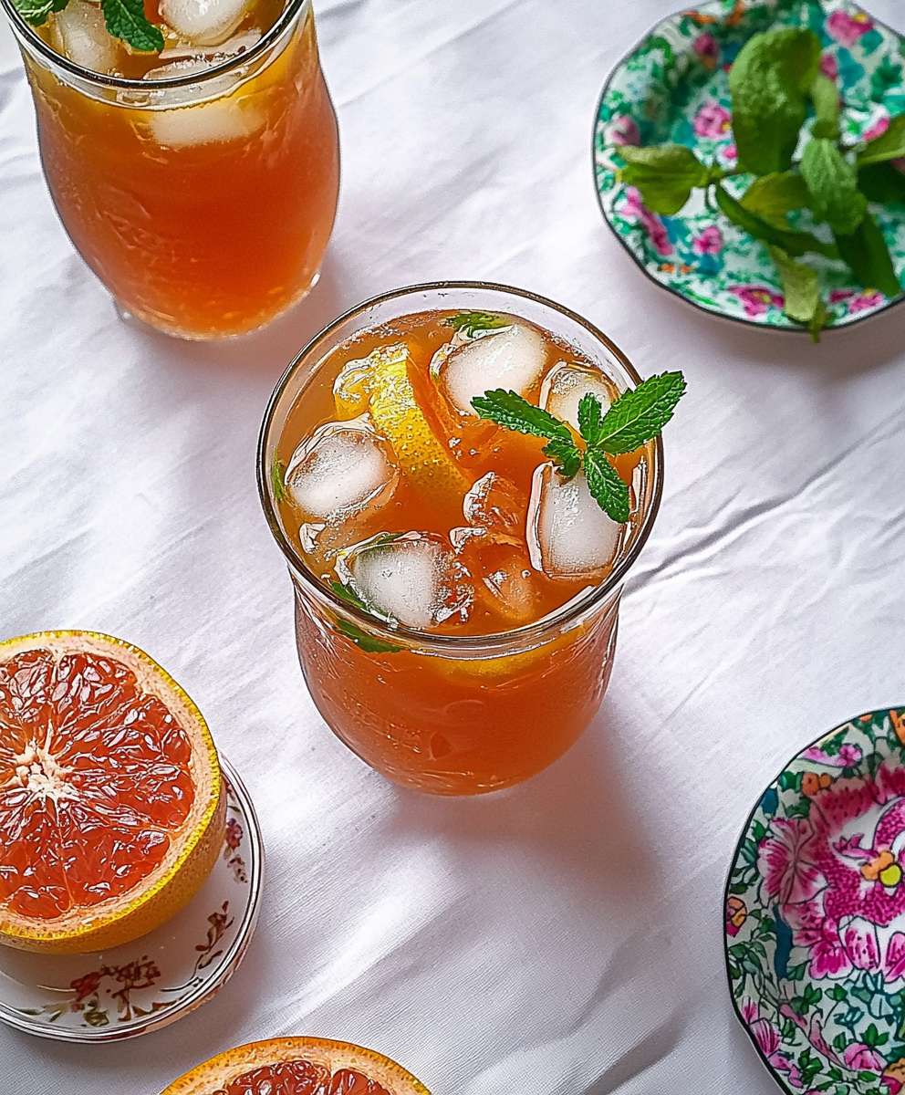 Rosa Pomelo Minze Eistee