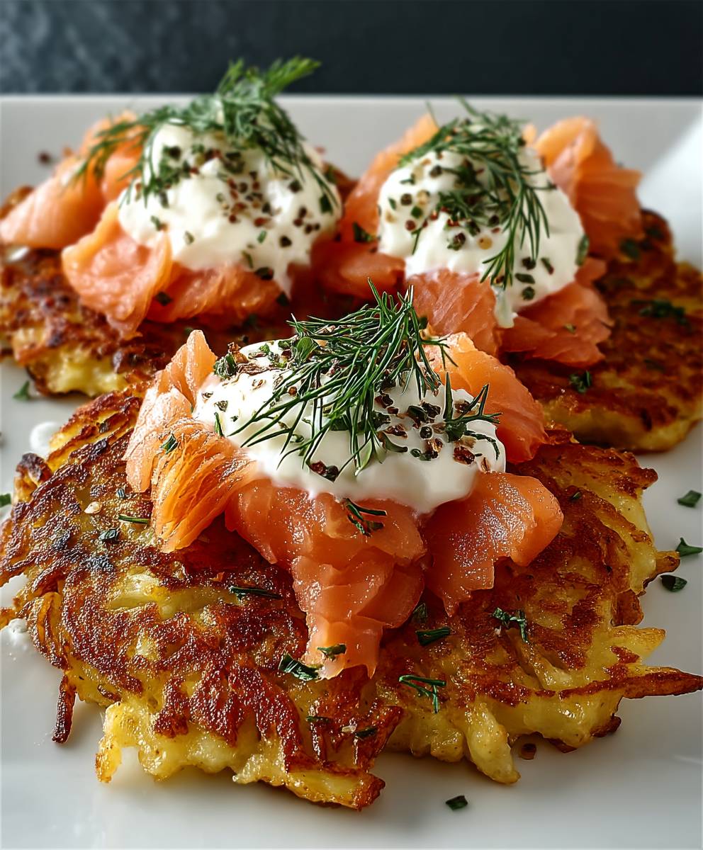 Kartoffelpuffer mit Lachs