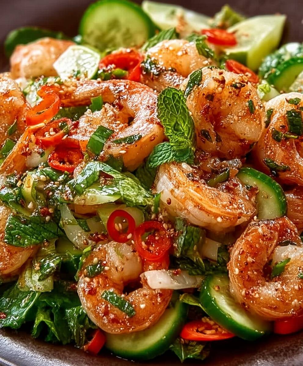 Thailändischer Garnelensalat scharf