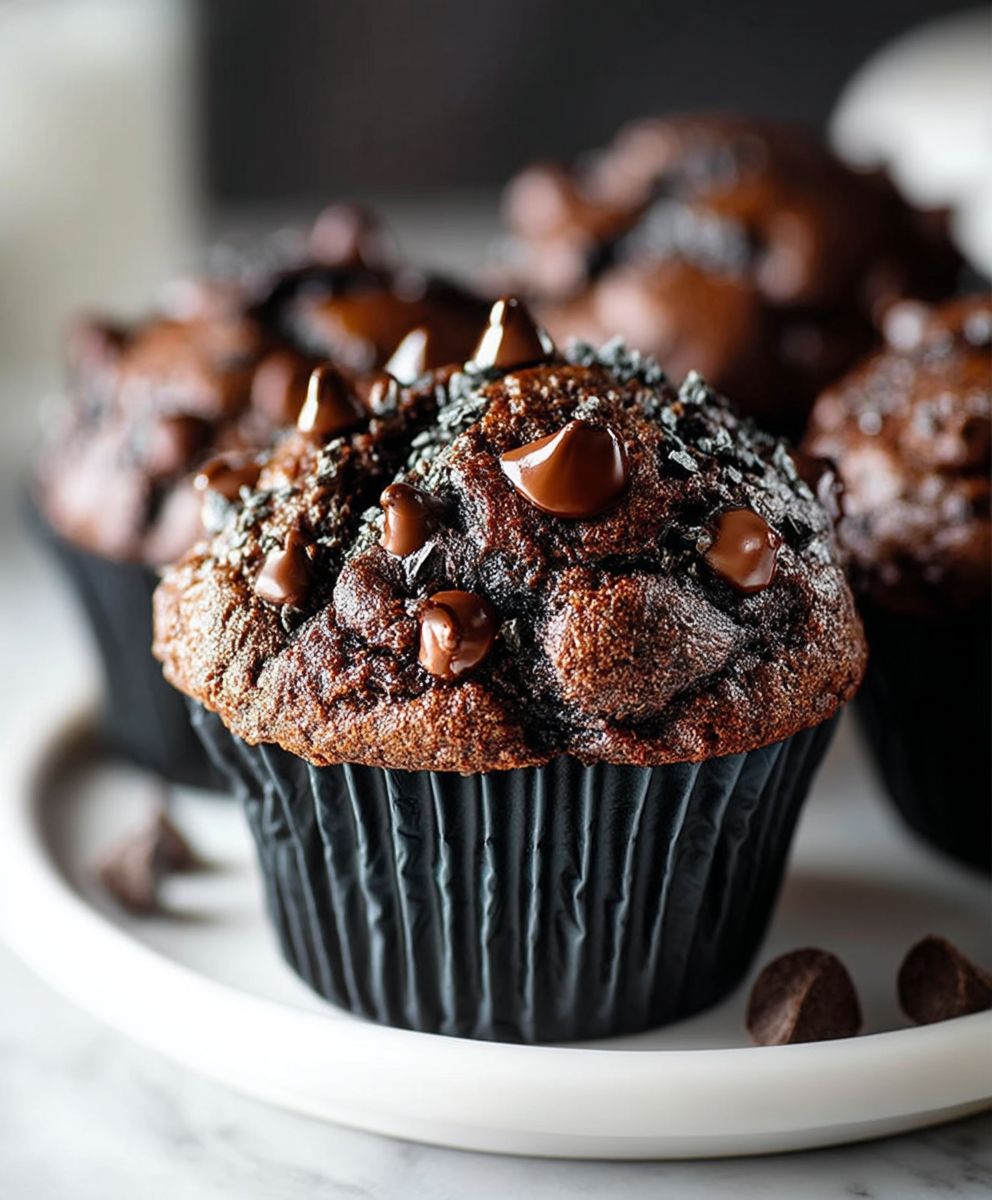 Doppelte Schokoladenmuffins backen