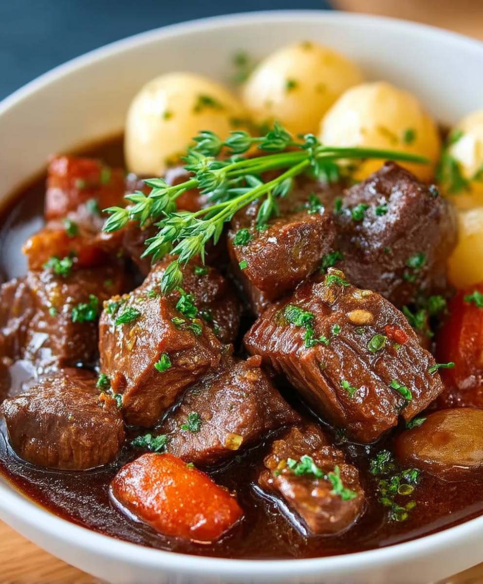 Boeuf Bourguignon langsam gekocht