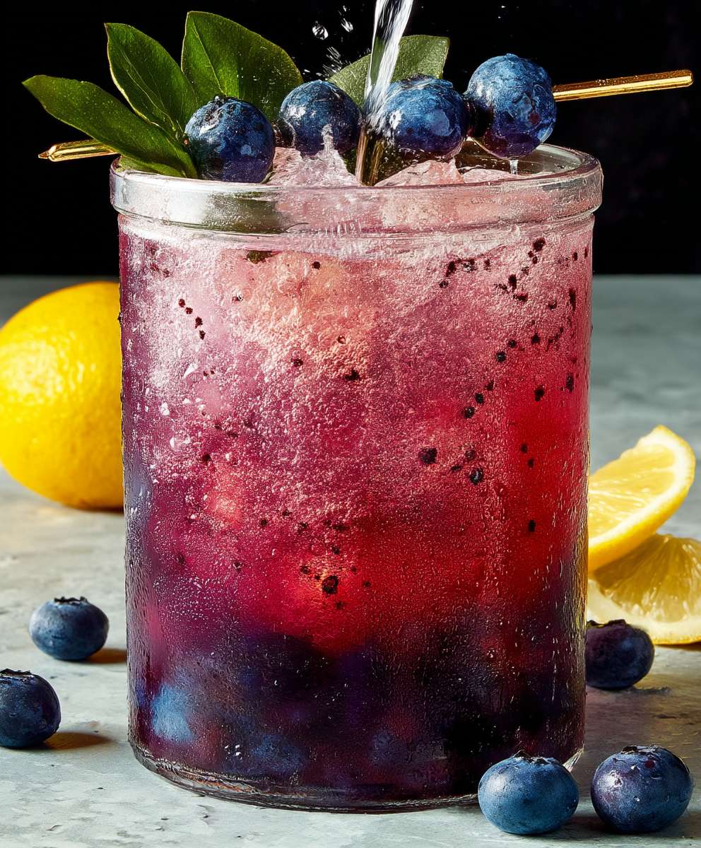 Blaubeermarmelade Gin Spritz