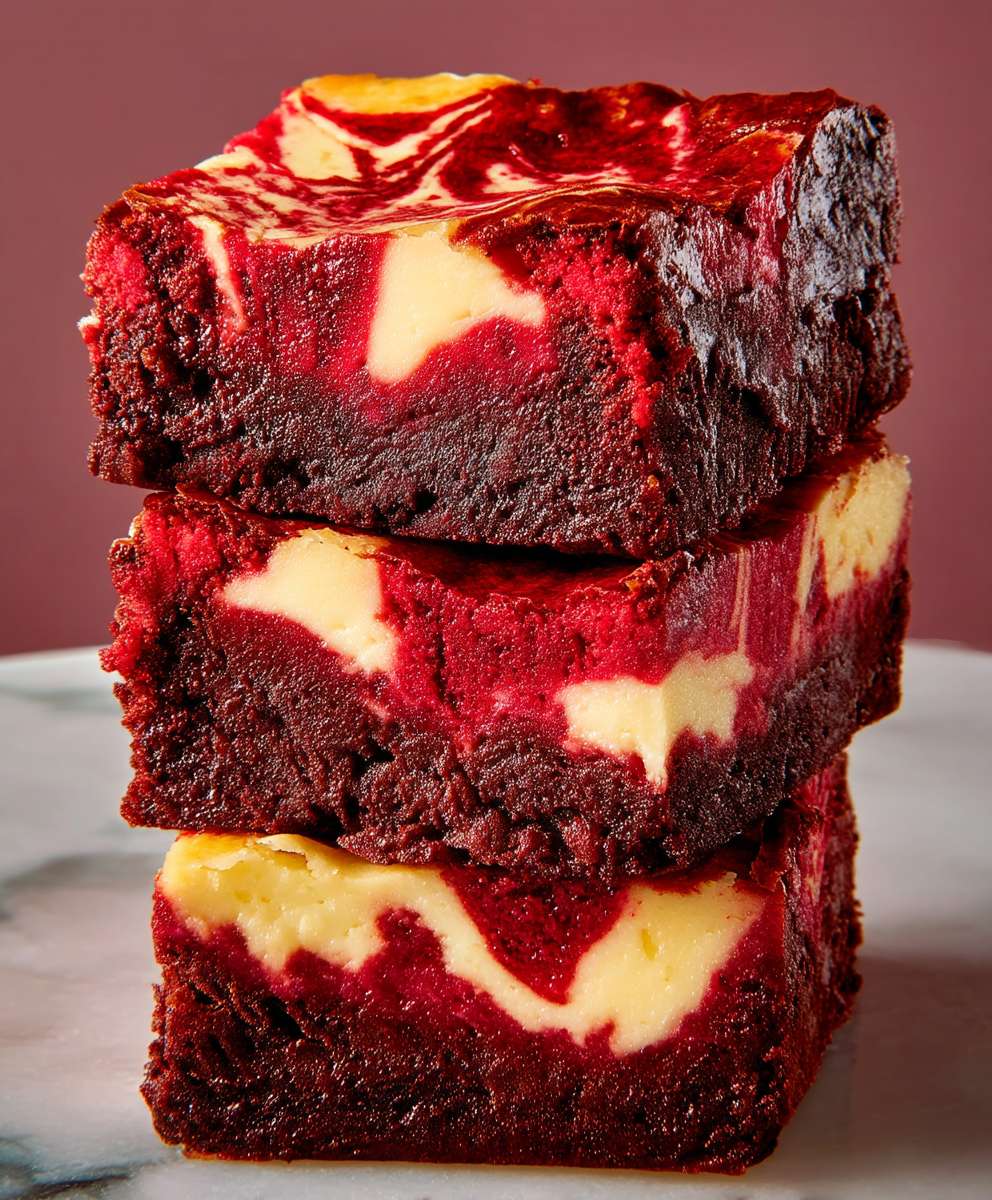 Roter Samt Käsekuchen Brownies