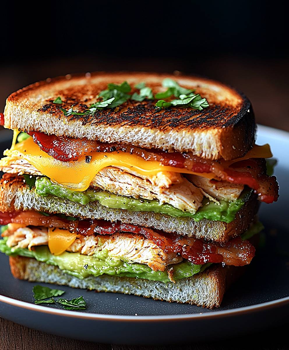 Avocado Hähnchen Speck Sandwich