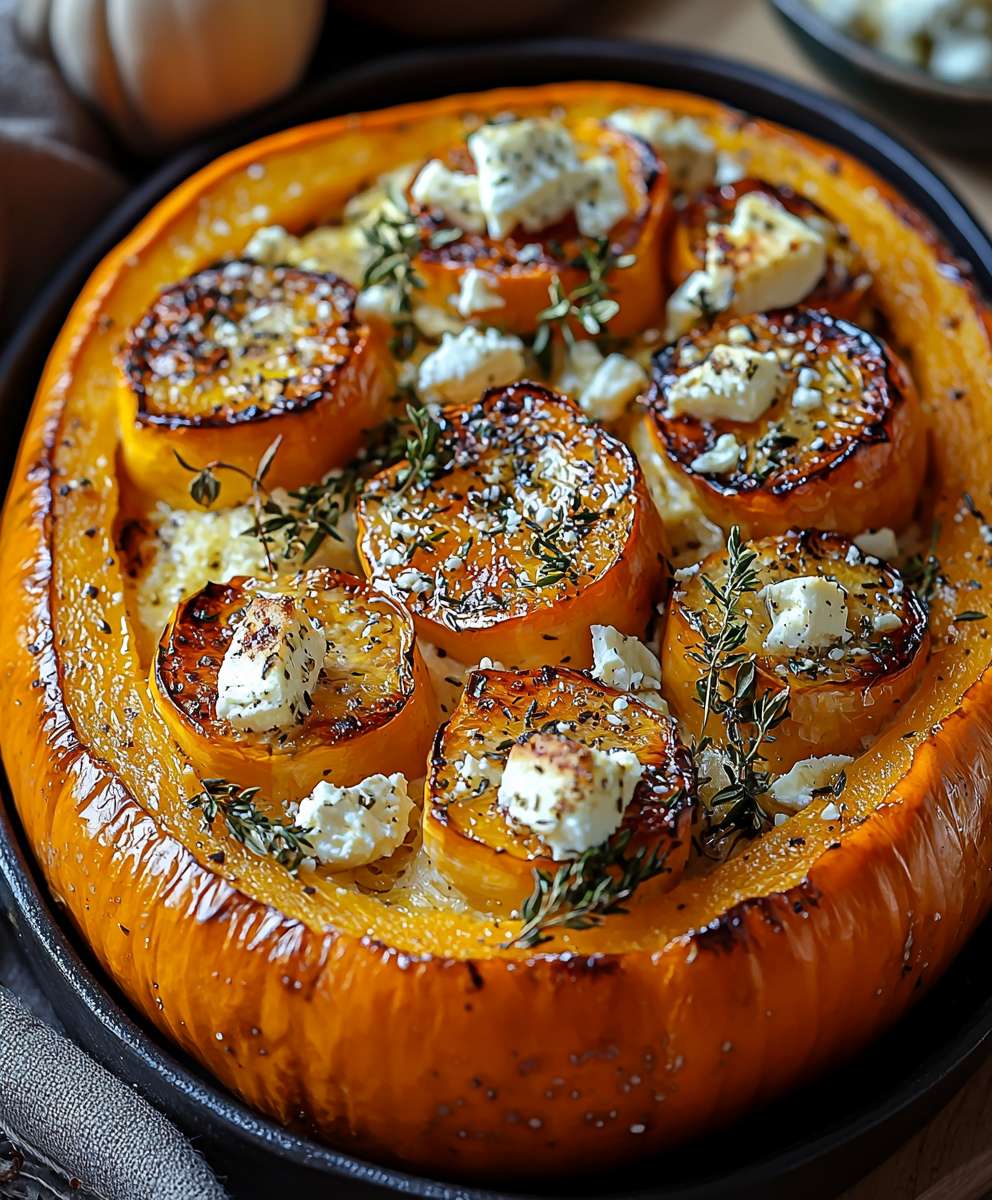 Ofenkürbis Feta einfach zubereiten