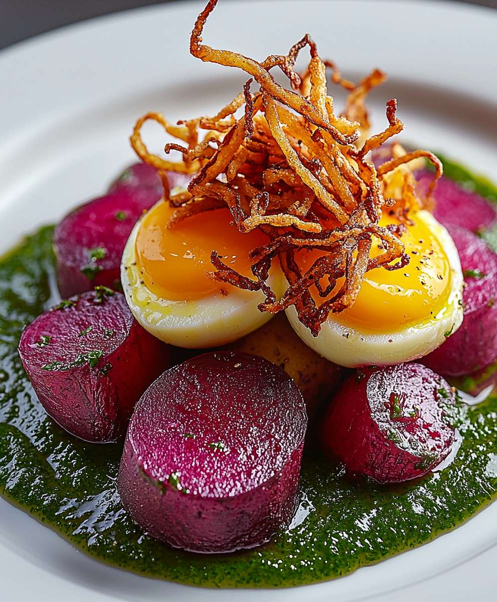 Rote Bete Eier Kartoffelknusper