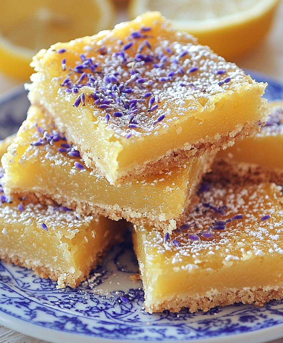Lavendel Zitronen Riegel backen