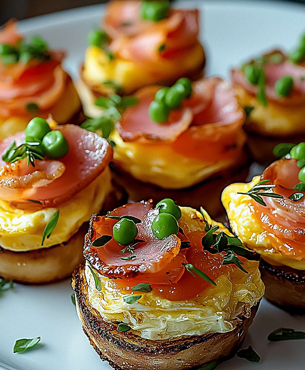 Omelette Schinken Frühstück Bites