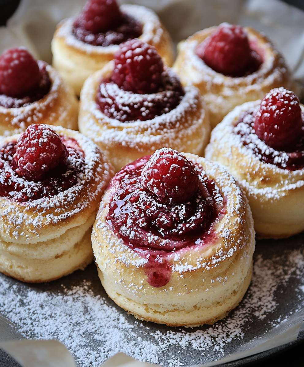 Himbeer Pudding Brötchen
