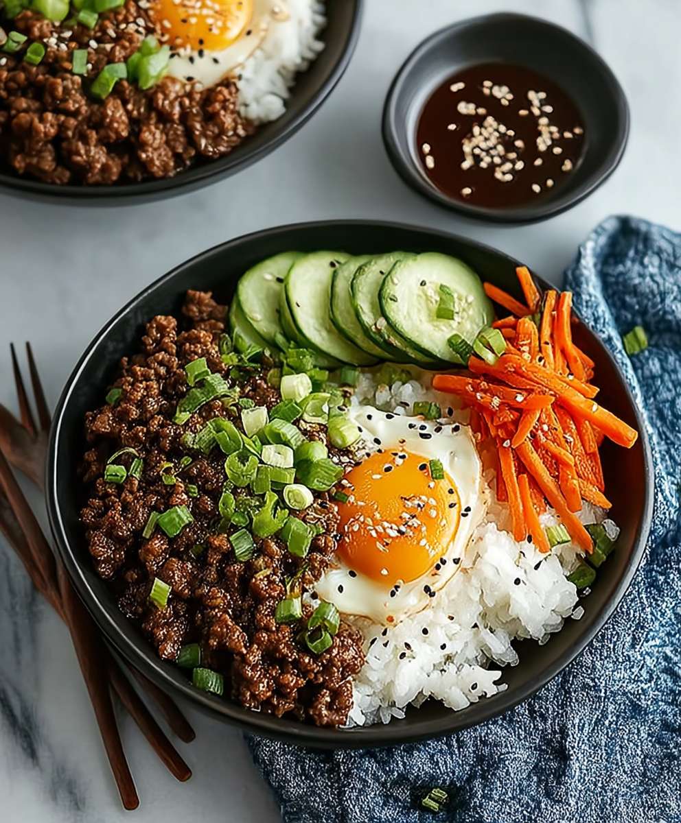 Koreanische Rinderhackfleisch Schüssel