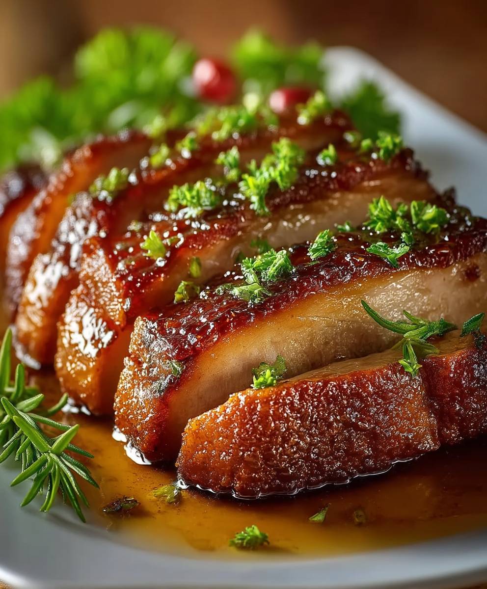 Glasierter Schweinebraten zubereiten