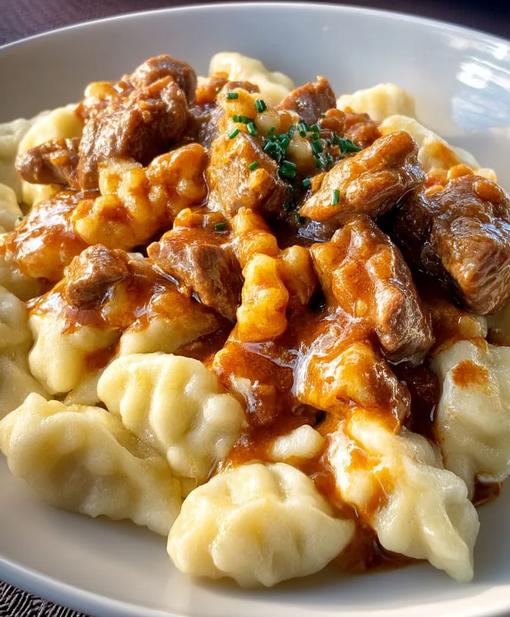 Kalbsgulasch mit Knöpfle