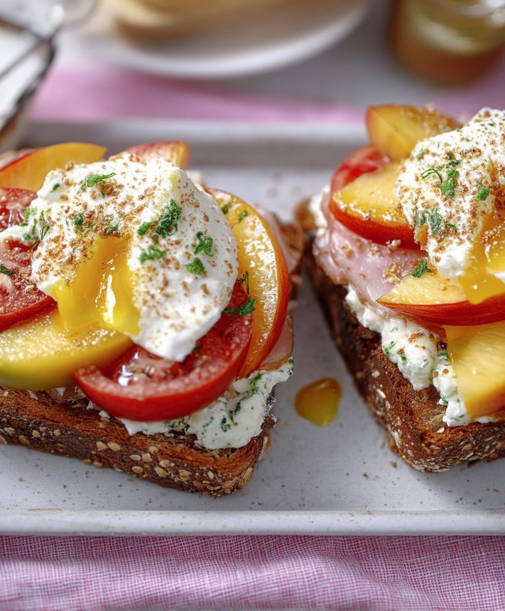 Pfirsich Toast überbacken