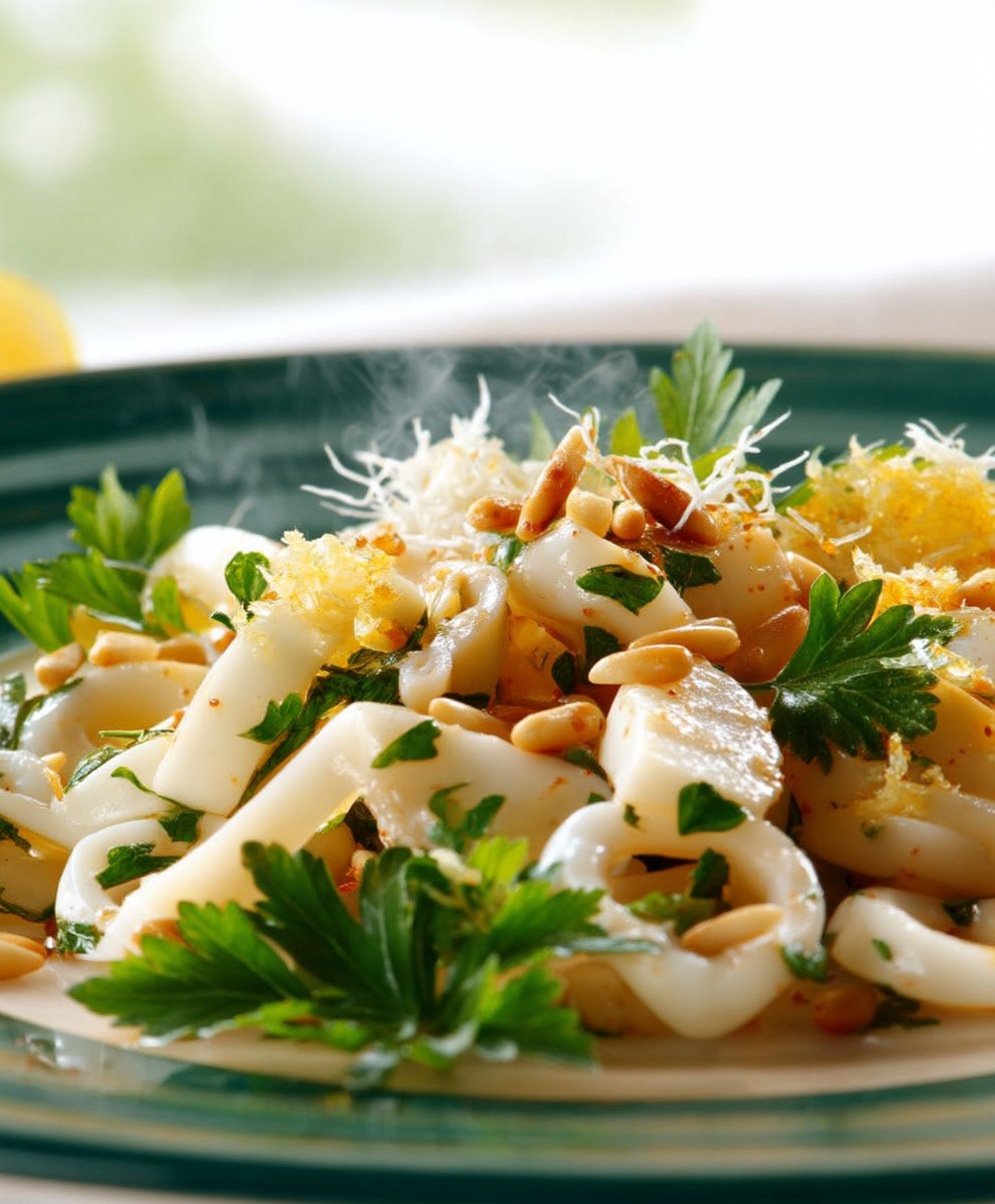 Calamari Salat mit Pinienkernen