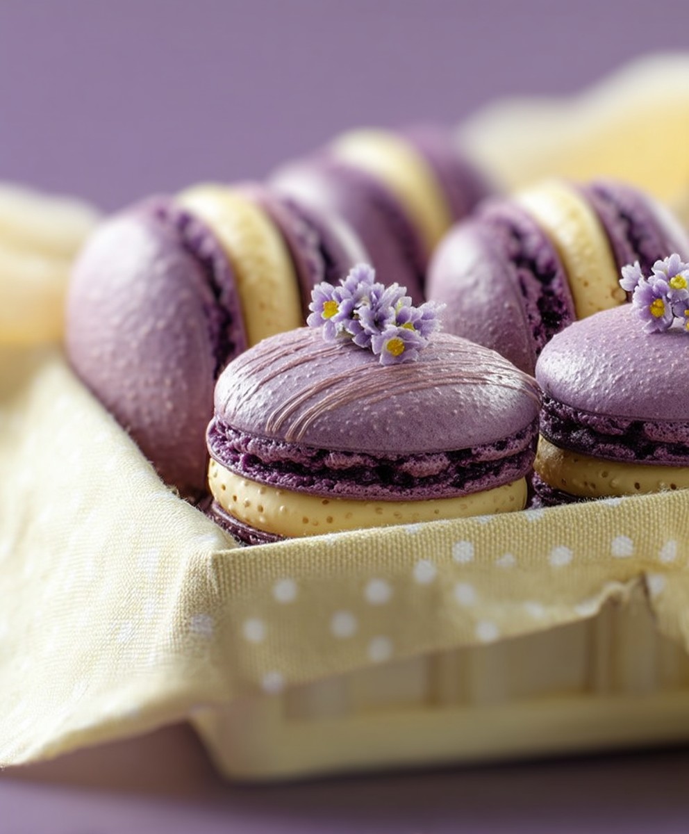 Veilchen Macarons backen