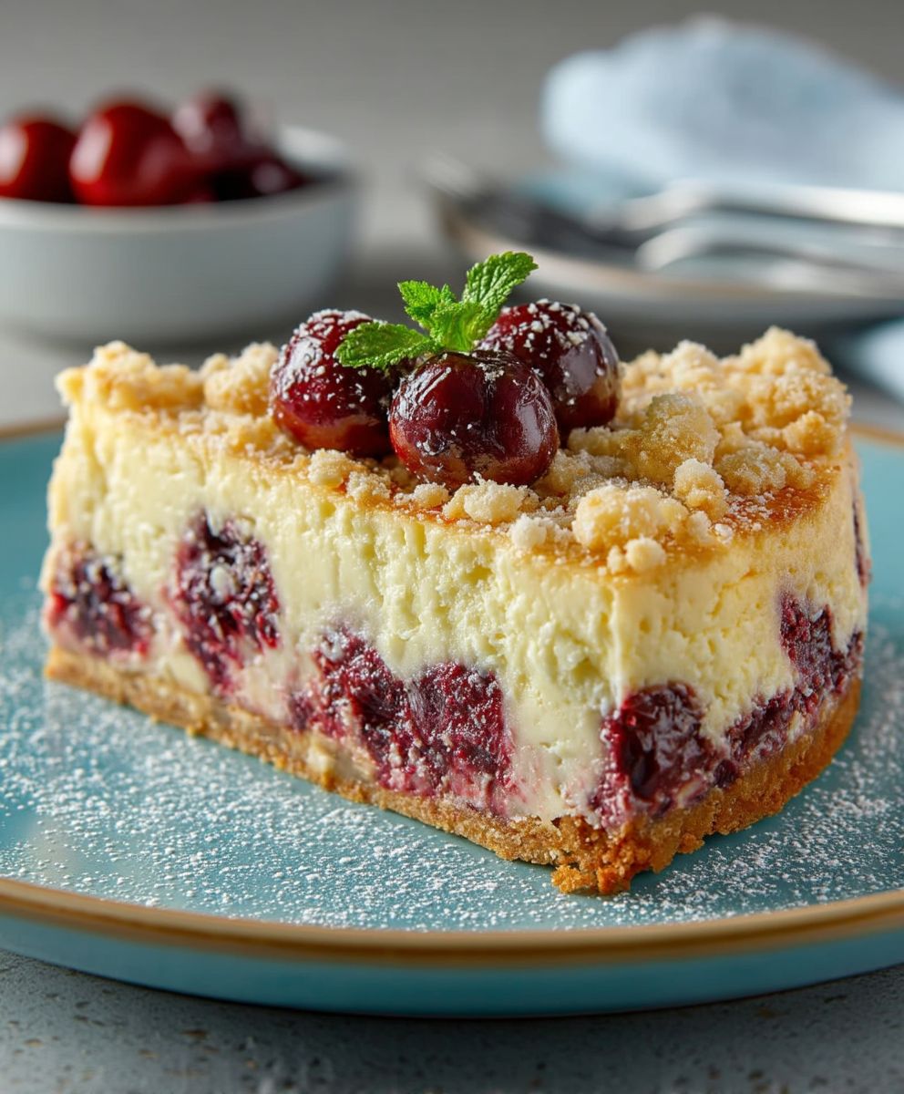Quark Kirsch Kuchen Streusel