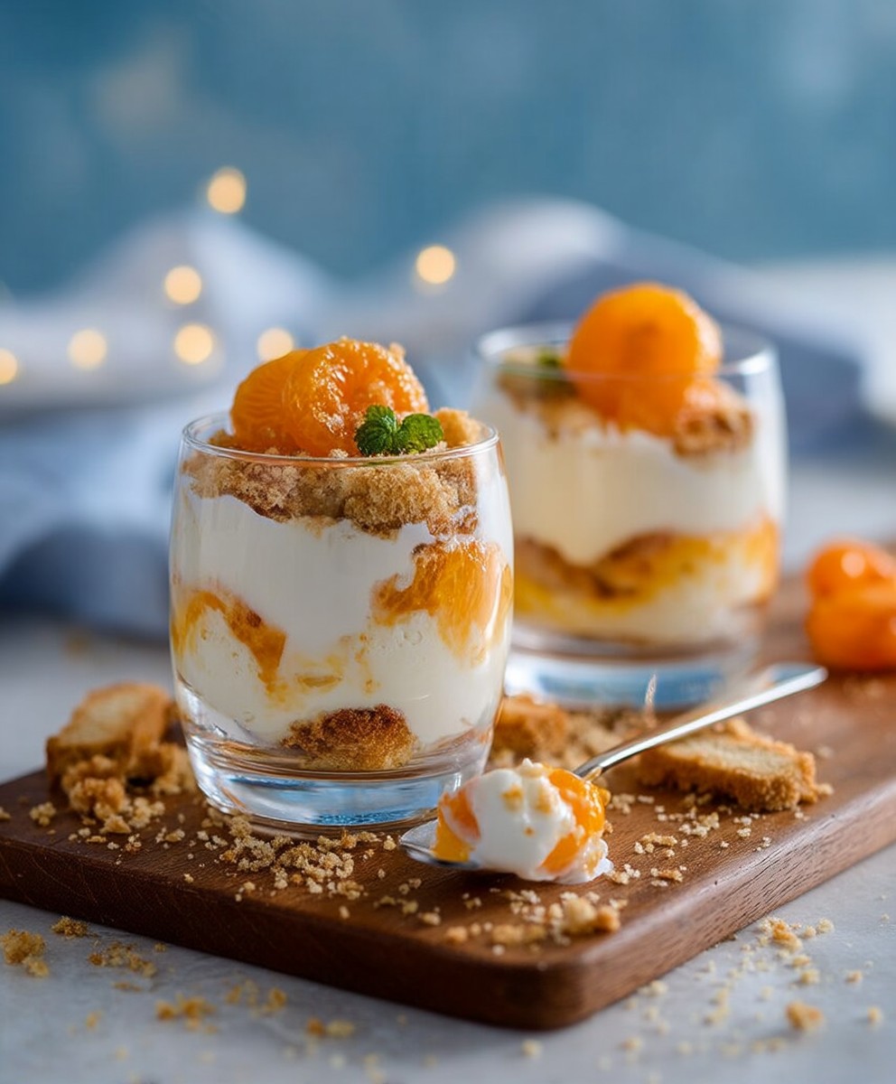 Weihnachtsdessert Joghurt Mandarinen
