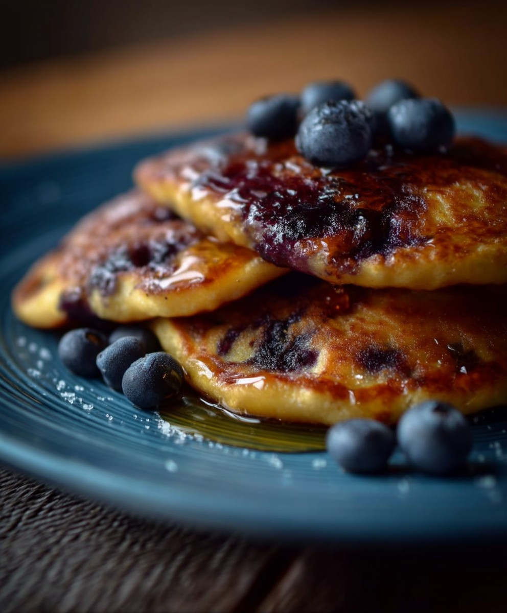 Blaubeer Pancakes Buttermilch Ahornsirup