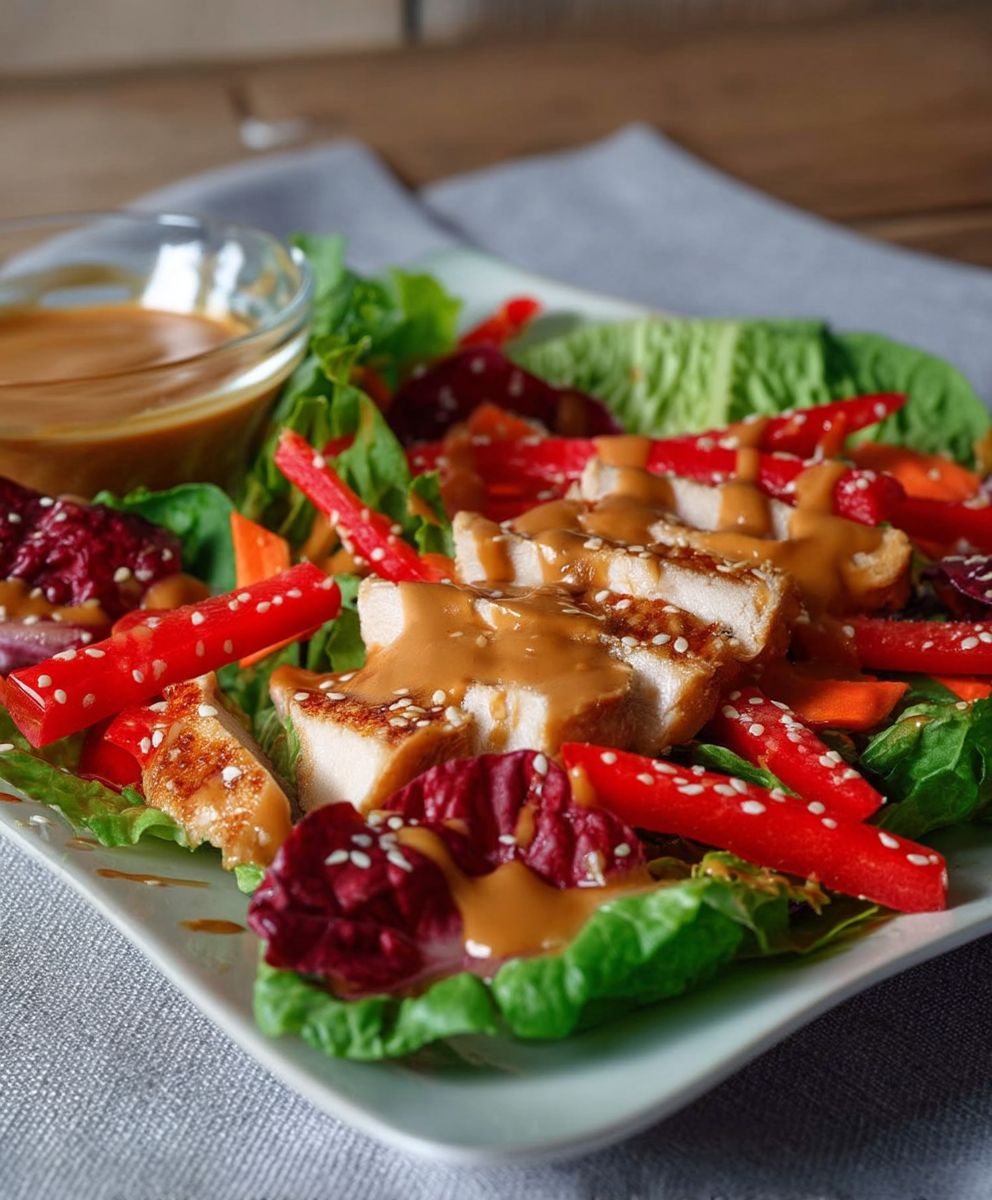 Erdnussbutter Dressing Salat