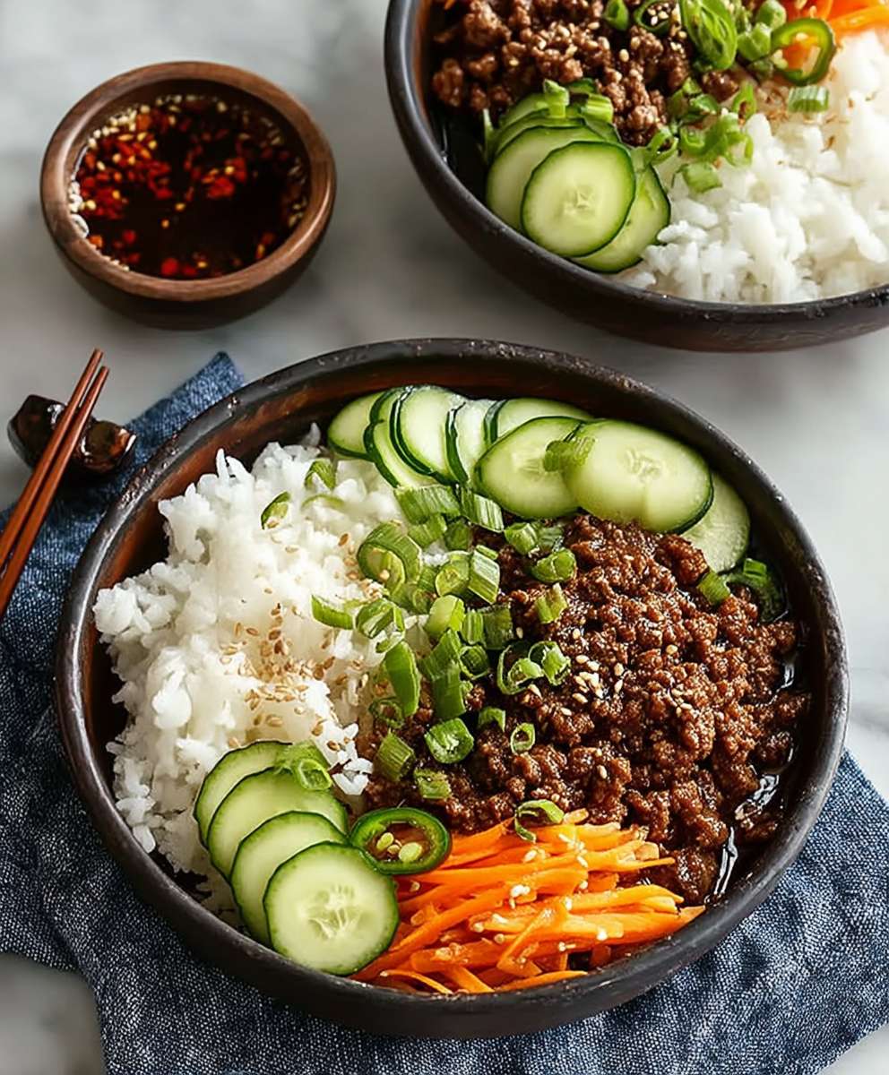 Koreanische Rinderhackfleisch Schüssel