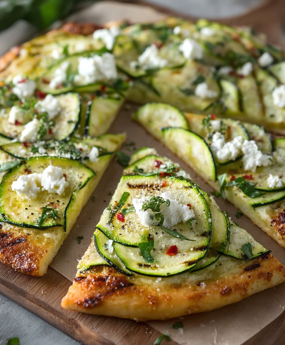 Gegrillte Zucchini Pizza