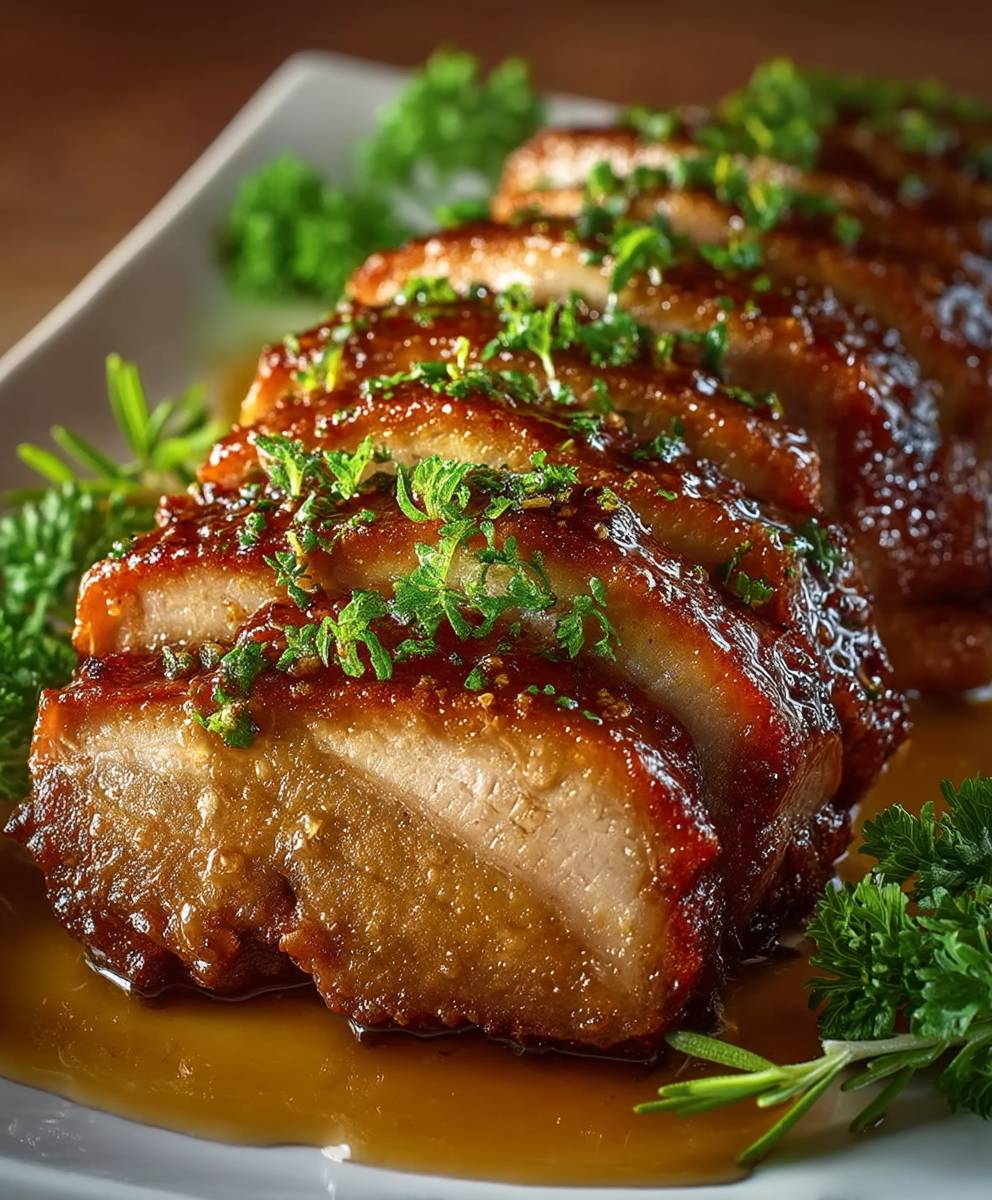 Glasierter Schweinebraten zubereiten