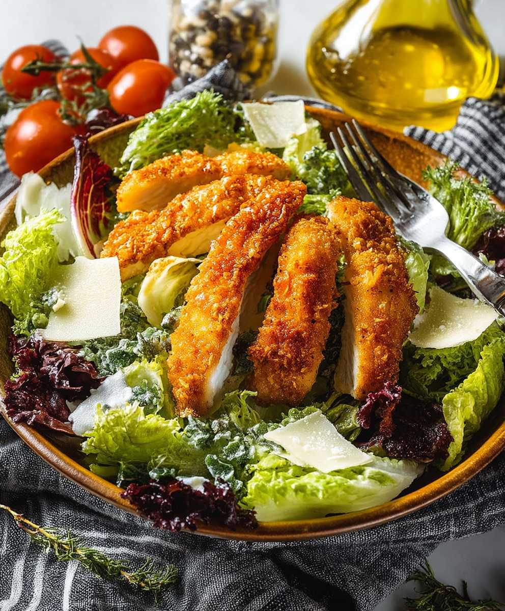Caesar Salat Hähnchenstreifen