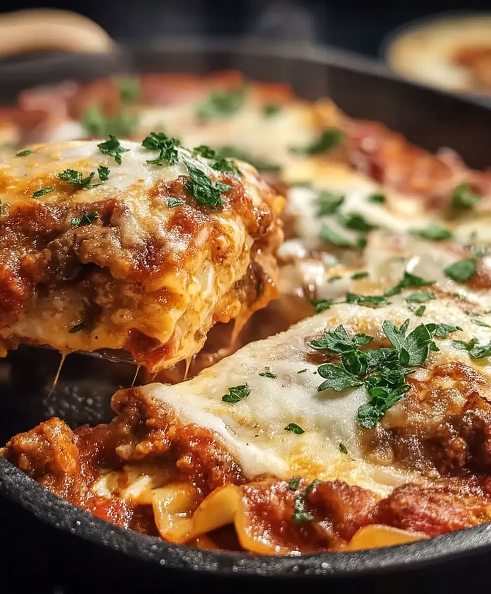 Gusseisenpfanne Lasagne