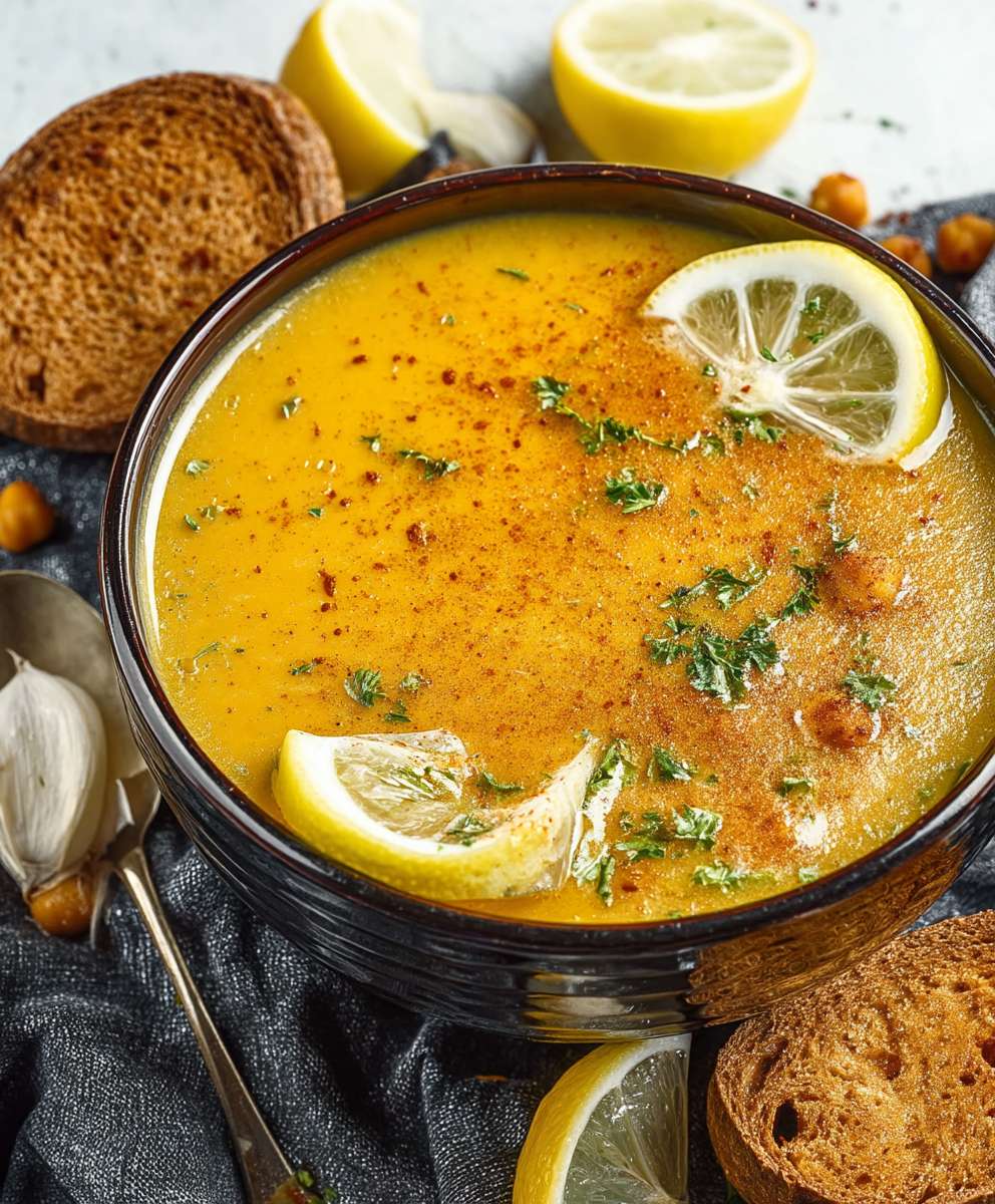 Limetten Knoblauch Suppe Kichererbsen