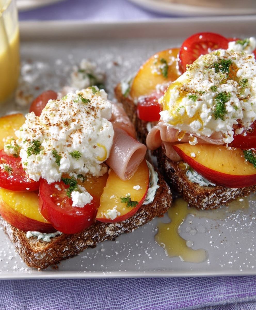 Pfirsich Toast überbacken