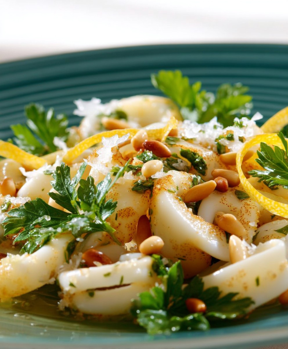 Calamari Salat mit Pinienkernen