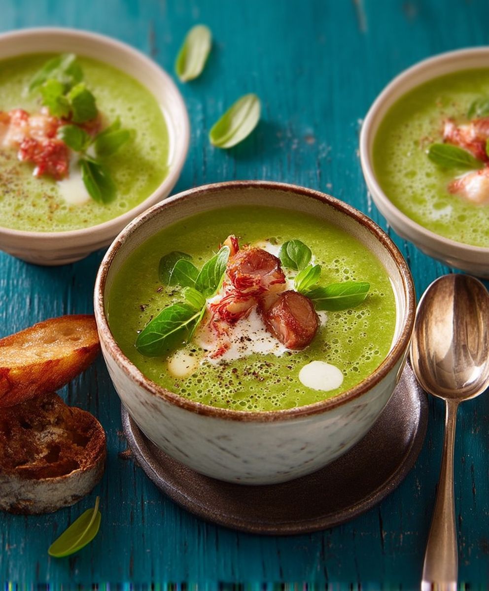 Erbsensuppe mit Krabben scharf