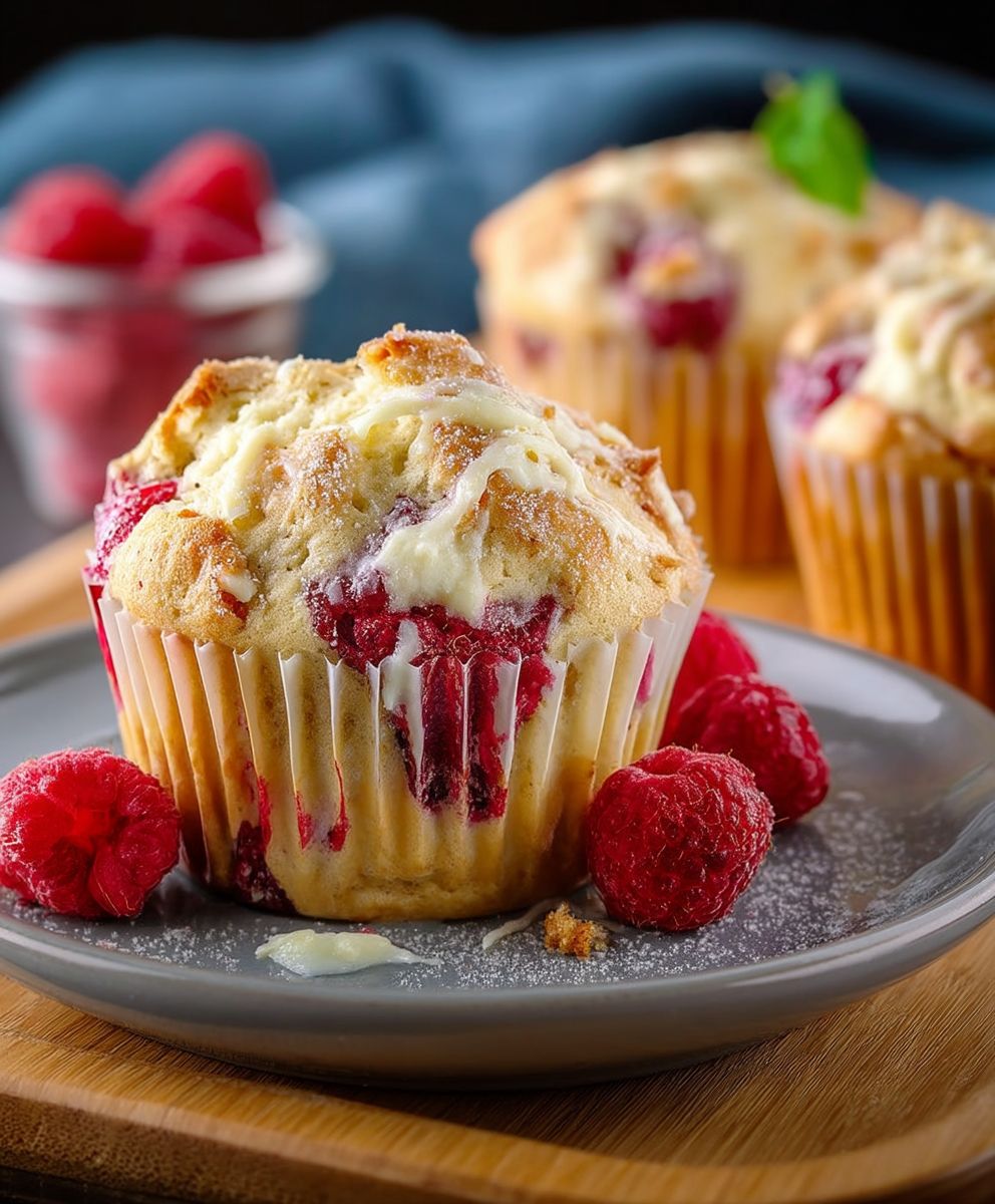 Himbeer Muffins weisse Schokolade