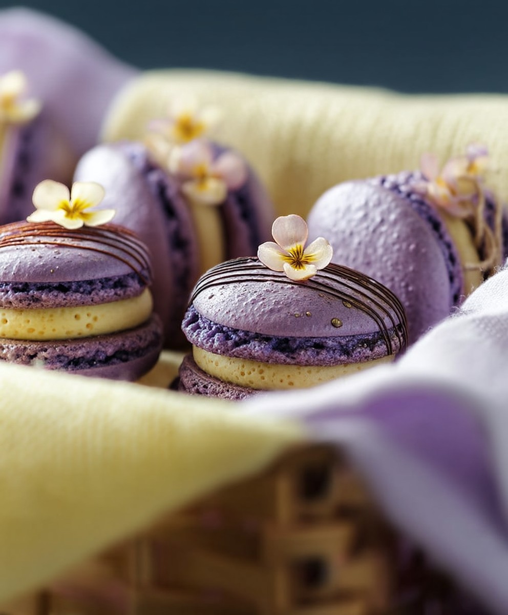 Veilchen Macarons backen
