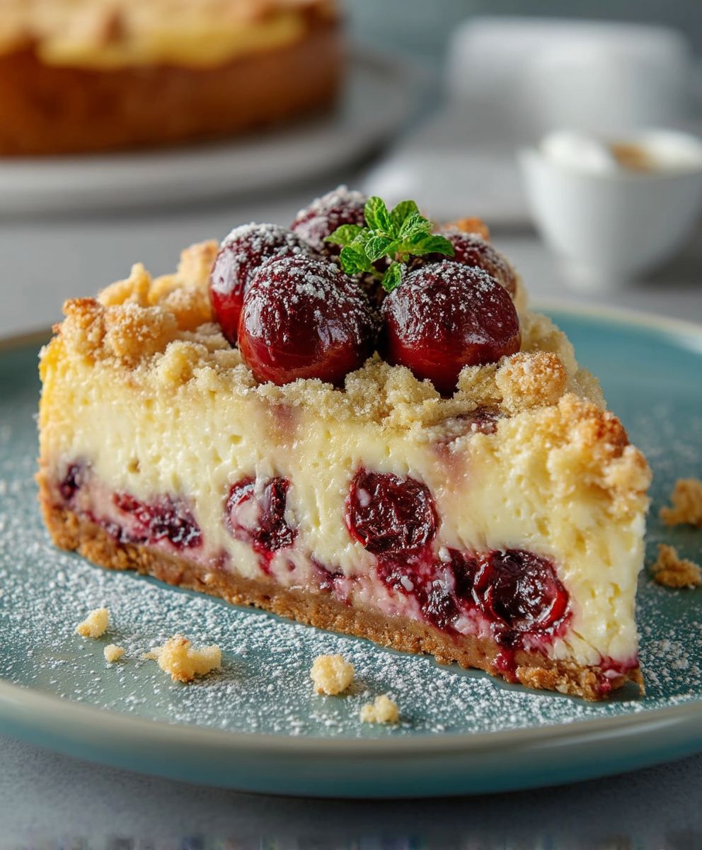 Quark Kirsch Kuchen Streusel